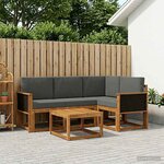 vidaXL Ensemble de canapés d'extérieur 5 Pièces Naturel et Anthracite
