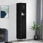 vidaXL Buffet haut Noir 34 5x34x180 cm Bois d'ingénierie
