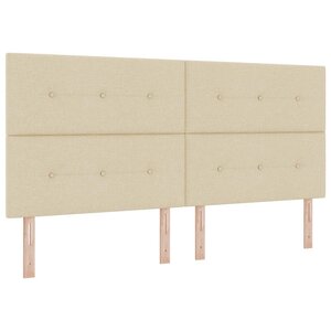 vidaXL Lit à ressort LED avec matelas Crème 200 x 200 cm tissu