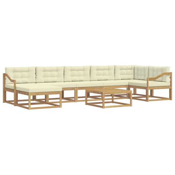 vidaXL Ensemble de canapés d'extérieur 8 Pièces Blanc et crème