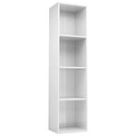 vidaXL Bibliothèque/Meuble TV Blanc brillant Bois d’ingénierie
