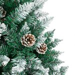 vidaXL Sapin de Noël mince bois véritable et neige blanche vert 210 cm