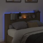 vidaXL Cabinet de Tête de Lit avec LED Sonoma 160 x 16 5 x 103 5 cm