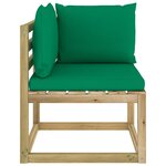 vidaXL Canapés d'angle de jardin 2Pièces et coussins Pin imprégné de vert