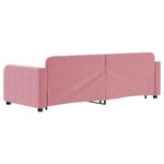 vidaXL Lit de jour avec gigogne et tiroirs rose 80x200 cm velours