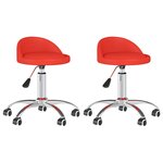 vidaXL Chaises pivotantes à manger lot de 2 rouge similicuir