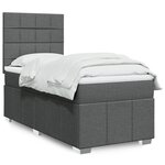 vidaXL Sommier à lattes de lit et matelas Gris foncé 90x190 cm Tissu