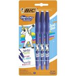BIC Gel-ocity Illusion Stylos Gel Effaçables a Pointe Moyenne (0,7 mm) Décor Licorne - Bleu, Blister de 3