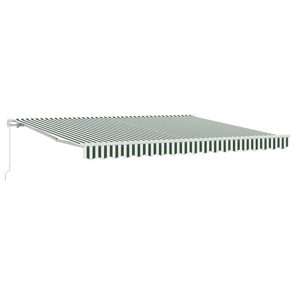 vidaXL Auvent Rétractable Vert et blanc 400 × 300 cm Polyester