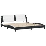 vidaXL Cadre de lit avec LED sans matelas Zadar noir et blanc 200x200 cm