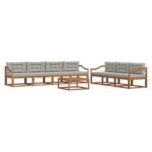 vidaXL Ensemble de canapés d'extérieur 8 Pièces Gris Naturel et Clair