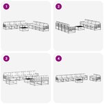 vidaXL Ensemble de canapés d'extérieur 9 Pièces Blanc et gris clair