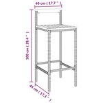 vidaXL Ensemble de bar jardin 7 Pièces gris poly rotin/bois massif acacia