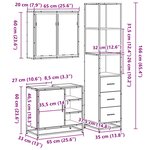 vidaXL Ensemble de meubles de salle de bain 3 Pièces Chêne marron