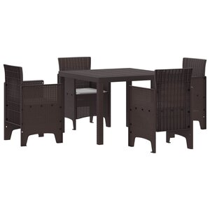 vidaXL Ensemble de salle à manger pour jardin 5 Pièces Marron