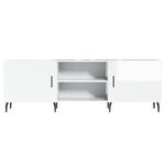 vidaXL Meuble TV blanc brillant 150x30x50 cm bois d'ingénierie