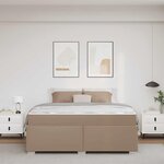 vidaXL Cadre de lit avec matelas Cappuccino 180 x 200 cm tissu