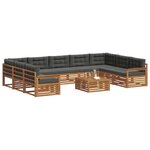 vidaXL Ensemble de canapés d'extérieur 10 Pièces Naturel et Anthracite