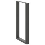 vidaXL Pieds de table de bar en U 2 pièces Anthracite 60 x (100-101) cm Acier