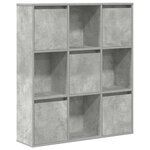 vidaXL Bibliothèque gris béton 89x24x101 5 cm bois d'ingénierie