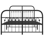 vidaXL Cadre de lit métal sans matelas avec pied de lit noir 120x190cm