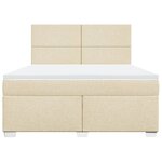 vidaXL Sommier à lattes de lit avec matelas Crème 180x200 cm Tissu