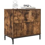 vidaXL Table de chevet Chêne fumé 63 5 x 36 x 61 cm Bois d'ingénierie