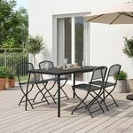 vidaXL Ensemble de meubles d'extérieur 5 Pièces Anthracite Fer et Acier