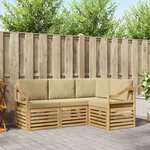 vidaXL Ensembles de canapés 4 Pièces Blanc et Beige 185 5 x 126 5 x 73 cm