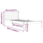 vidaXL Cadre de lit sans matelas bois de pin massif 90x200 cm noir