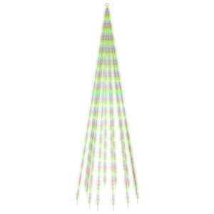 vidaXL Sapin de Noël sur mât de drapeau 732 LED Colorées 500 cm