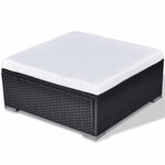 vidaXL Salon de jardin 6 Pièces avec coussins Résine tressée Noir