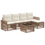 vidaXL Ensemble de canapé de jardin 6 Pièces Beige et blanc crème