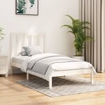 vidaXL Cadre de lit Blanc Bois de pin massif 100x200 cm