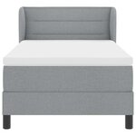 vidaXL Lit à ressorts avec matelas Gris clair 100 x 200 cm tissu