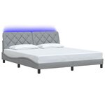 vidaXL Cadre de lit avec LED sans matelas gris clair 180x200 cm tissu