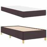 vidaXL Lit à ressorts Marron foncé et Blanc 100 x 200 cm tissu