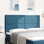 vidaXL Tête de Lit LED Argyle Manuel Bleu foncé 90 cm Velours