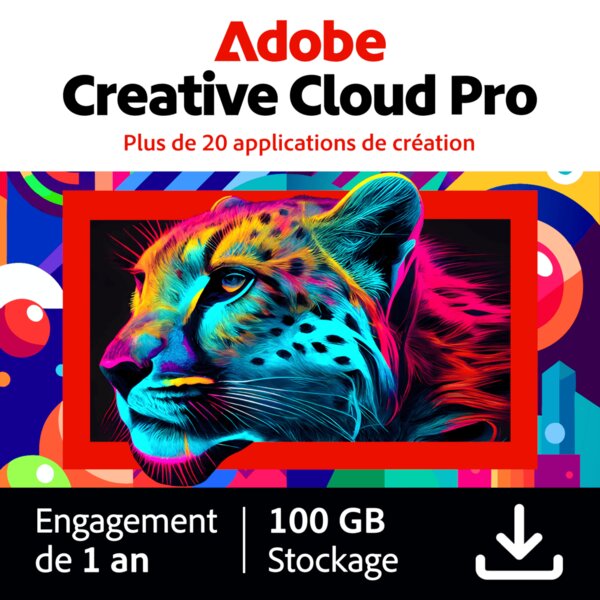 Adobe Creative Cloud Pro - Indépendants et particuliers - 1 utilisateur - Abonnement 1 an