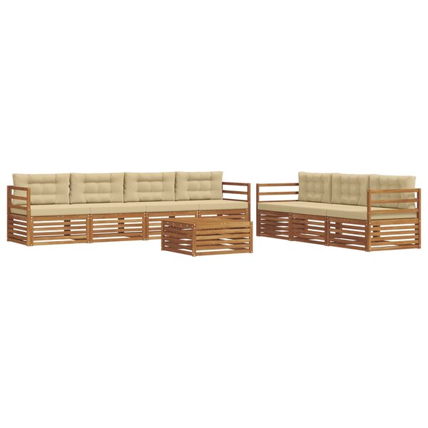 vidaXL Ensemble de canapés d'extérieur 8 pc Naturel et Beige