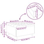 vidaXL Pouf de rangement avec coussin Noir 80 x 80 x 45 cm Velours