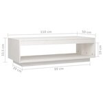 vidaXL Table basse blanc 110x50x33 5 cm bois de pin massif