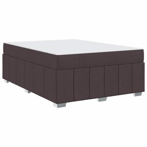 vidaXL Cadre de lit avec matelas Marron foncé 140 x 200 cm tissu