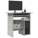 vidaXL Bureau Gris béton 80x45x74 cm Bois d’ingénierie