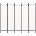 vidaXL Cloison de séparation 5 panneaux Blanc 200x180 cm