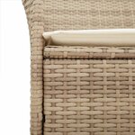 vidaXL Chaises de jardin coussins lot de 2 beige résine tressée bois
