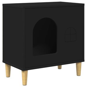 vidaXL Maison pour chat Noir 51 x 30 x 52 cm Bois d'ingénierie