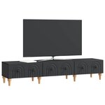 vidaXL Meuble TV avec tiroir Noir 147 x 34 5 x 30 cm Bois d'ingénierie
