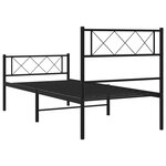 vidaXL Cadre de lit métal avec tête de lit/pied de lit noir 75x190 cm
