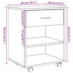 vidaXL Armoire roulante chêne artisanal 46x36x59 cm bois d'ingénierie